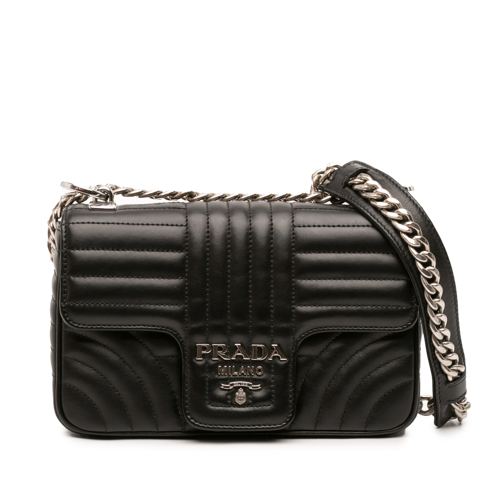 Pre-Loved Prada Mini Soft Calf Impunture Diagramme Crossbody